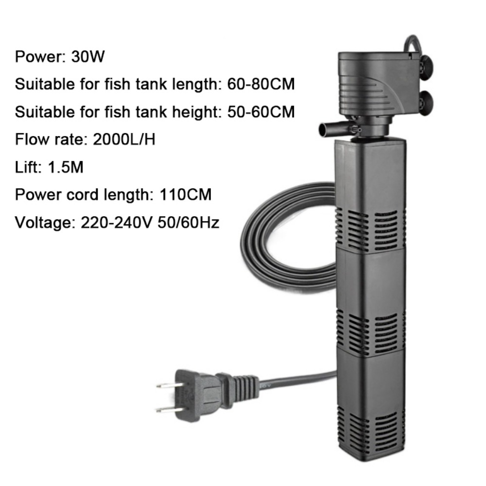 Fish Tank Filter Pump - Filtro de plástico 3 em 1